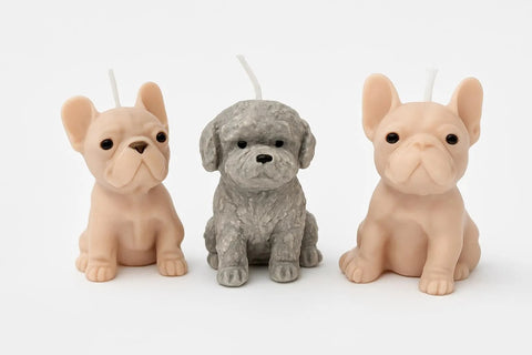 Dog shaped soy wax candles